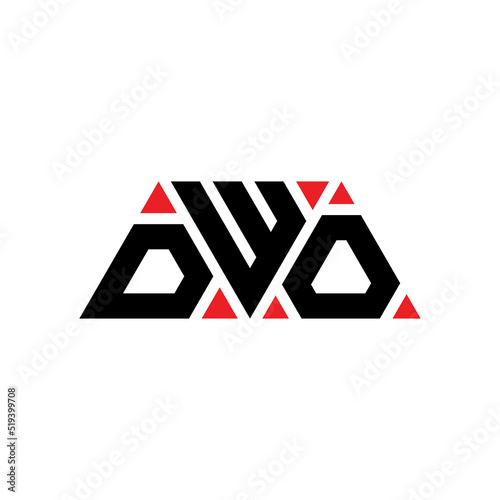 DWO triangle letter logo design with triangle shape. DWO triangle logo design monogram. DWO triangle vector logo template with red color. DWO triangular logo Simple, Elegant, and Luxurious Logo... photo