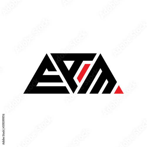 EAM triangle letter logo design with triangle shape. EAM triangle logo design monogEAm. EAM triangle vector logo template with red color. EAM triangular logo Simple, Elegant, and Luxurious Logo... photo