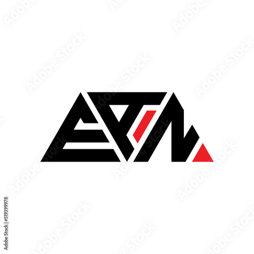 EAN triangle letter logo design with triangle shape. EAN triangle logo design monogEAm. EAN triangle vector logo template with red color. EAN triangular logo Simple, Elegant, and Luxurious Logo... photo