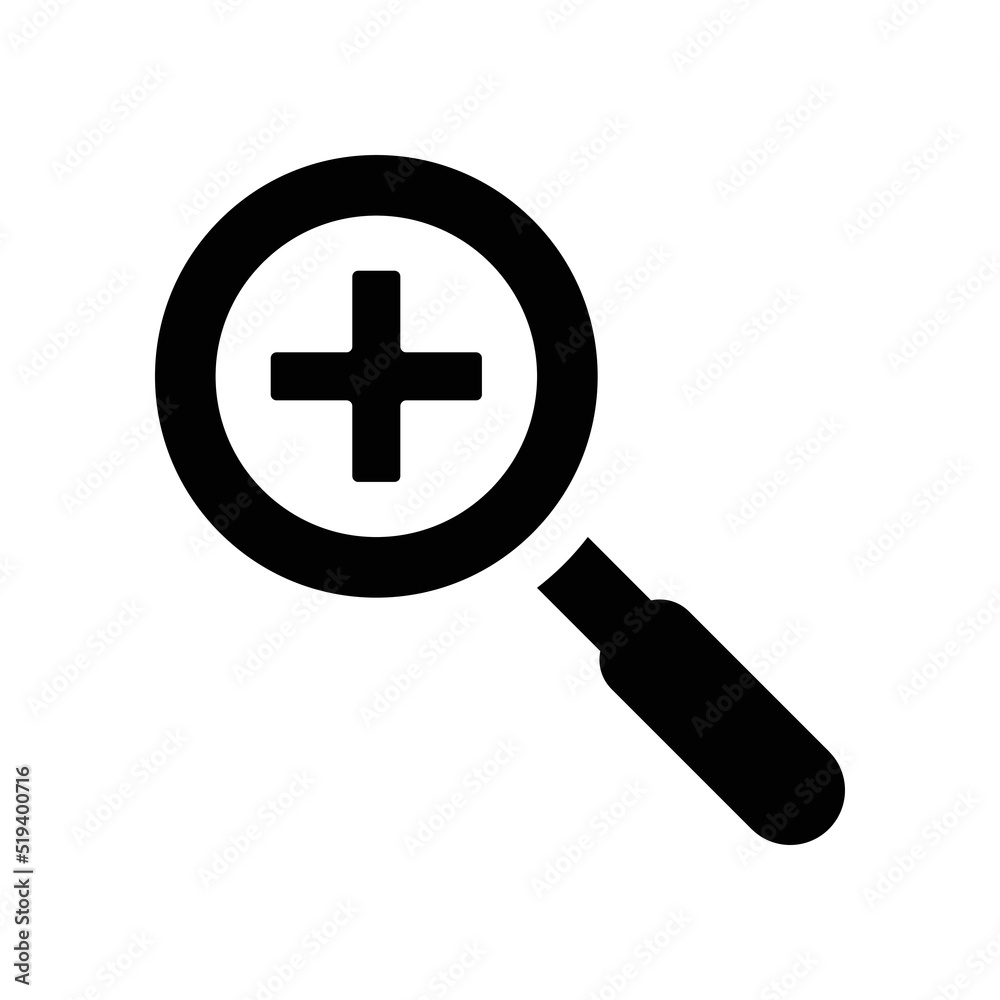 magnify, zoom icon. Black vector design. magnify, zoom icon. Black vector design.