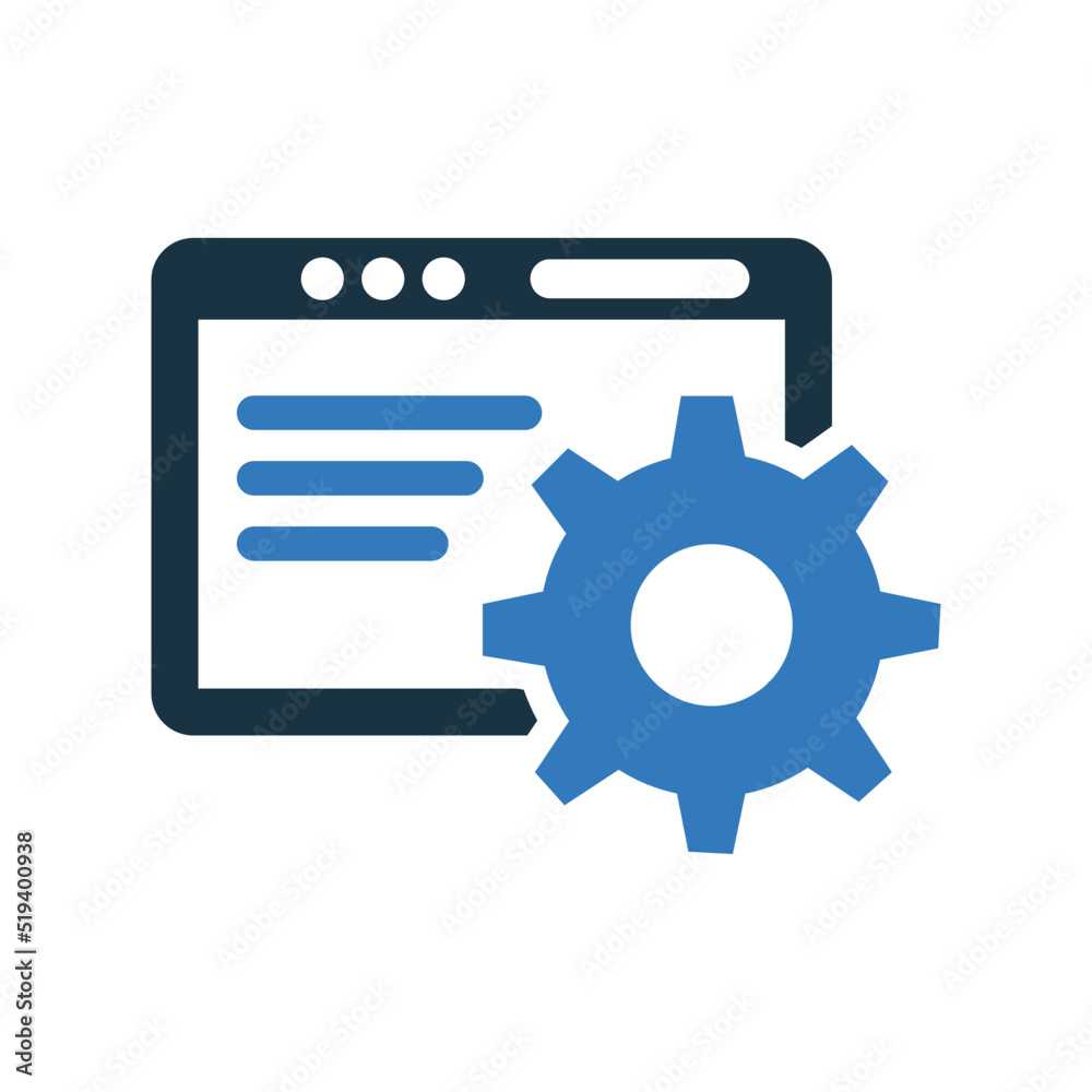 website configuration icon. Glyph style vector EPS. website configuration icon. Glyph style vector EPS.