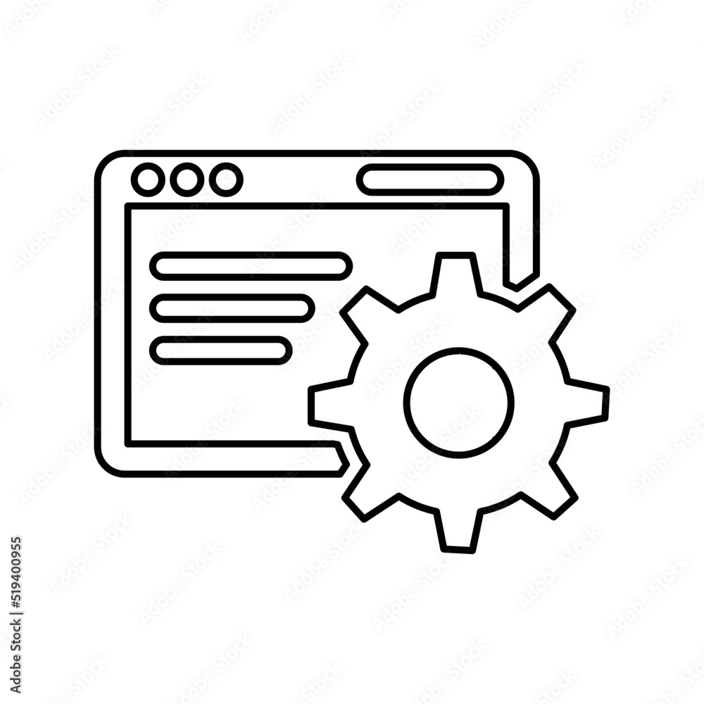 website configuration outline icon. Line art vector. website configuration outline icon. Line art vector.