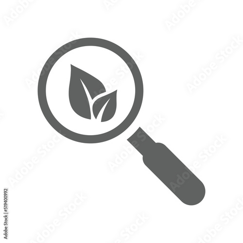 Organic, search, plants icon. Gray vector graphics.
