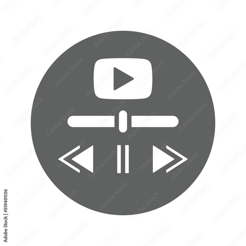 Video play, player icon. Gray vector graphics. Video play, player icon. Gray vector graphics.
