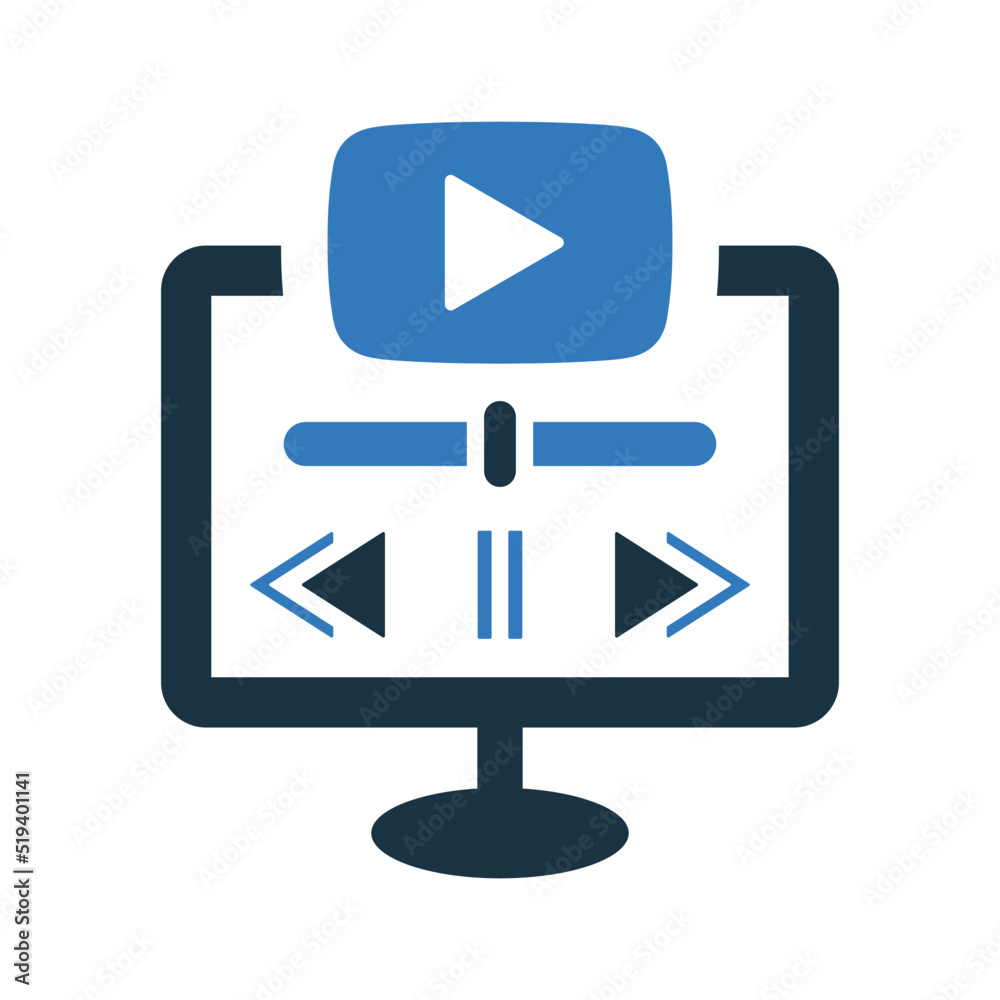 Player, video, media play icon. Glyph style vector EPS. Player, video, media play icon. Glyph style vector EPS.