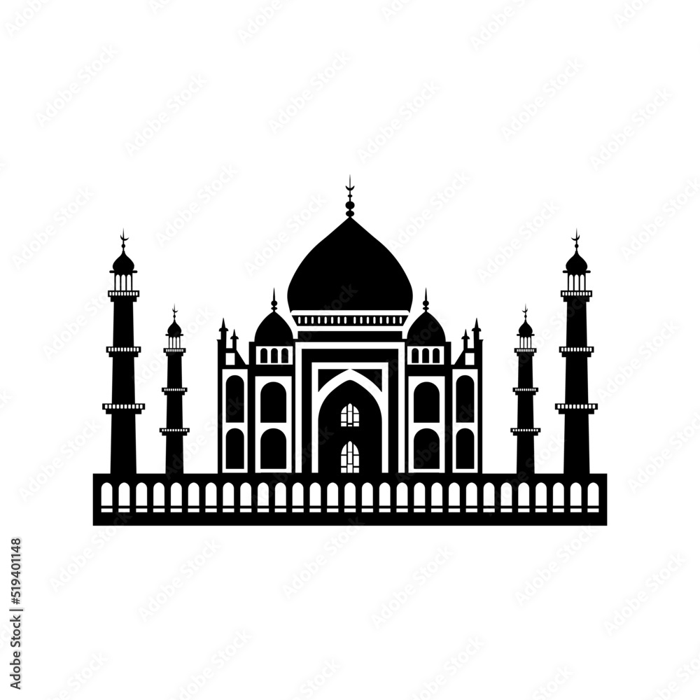 Vector illustration Taj Mahal isolated