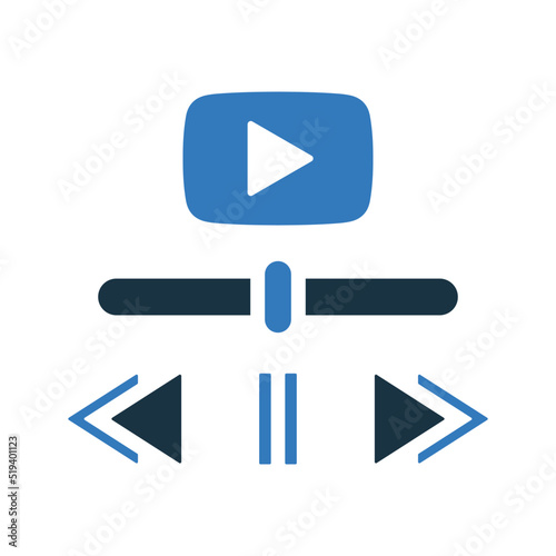 Video play, player icon. Simple editable vector graphics.