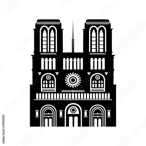 Vector illustration Notre-Dame isolated