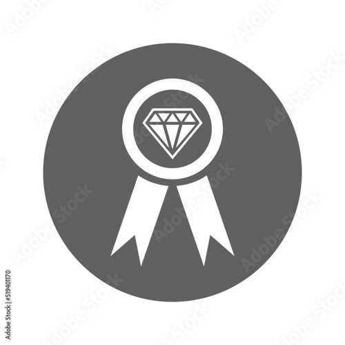 Premium, quality, badge, diamond icon. Gray vector graphics.