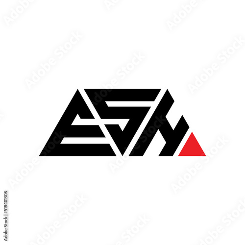 ESH triangle letter logo design with triangle shape. ESH triangle logo design monogram. ESH triangle vector logo template with red color. ESH triangular logo Simple, Elegant, and Luxurious Logo...