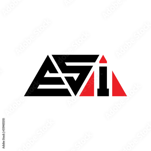 ESI triangle letter logo design with triangle shape. ESI triangle logo design monogram. ESI triangle vector logo template with red color. ESI triangular logo Simple, Elegant, and Luxurious Logo...