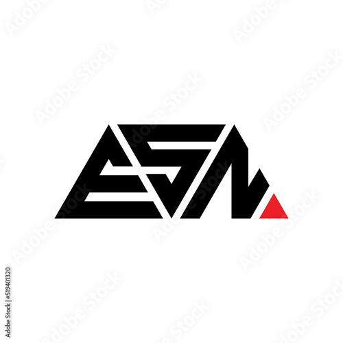 ESN triangle letter logo design with triangle shape. ESN triangle logo design monogram. ESN triangle vector logo template with red color. ESN triangular logo Simple, Elegant, and Luxurious Logo...