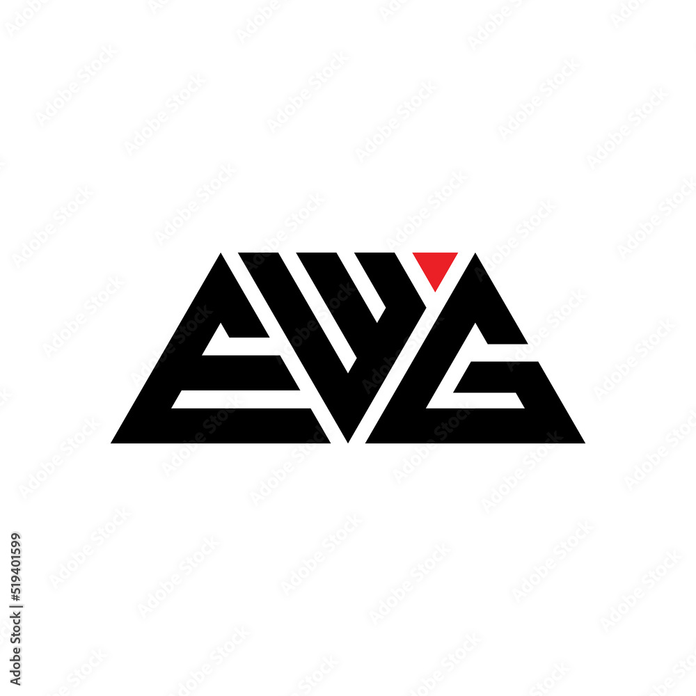 EWG triangle letter logo design with triangle shape. EWG triangle logo design monogram. EWG triangle vector logo template with red color. EWG triangular logo Simple, Elegant, and Luxurious Logo...