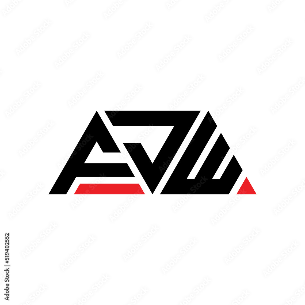 FJW triangle letter logo design with triangle shape. FJW triangle logo design monogram. FJW triangle vector logo template with red color. FJW triangular logo Simple, Elegant, and Luxurious Logo...