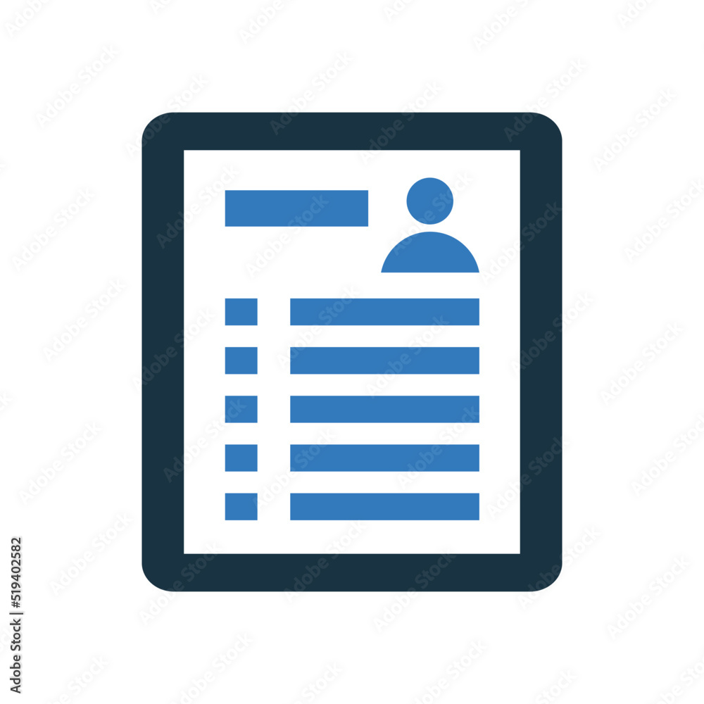 Profile, user details icon. Glyph style vector EPS. Profile, user details icon. Glyph style vector EPS.