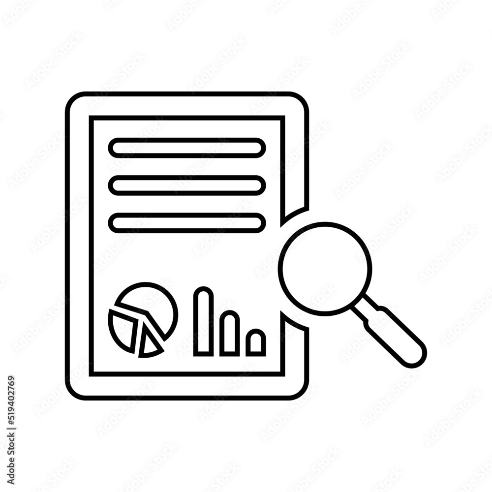 Report, analysis, sheet line icon. Outline vector. Report, analysis, sheet line icon. Outline vector.