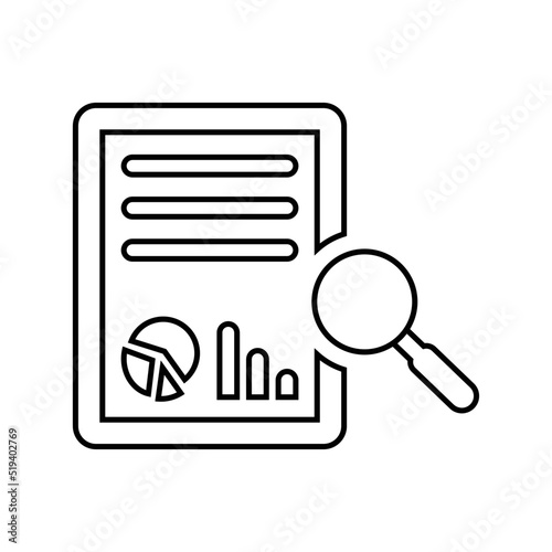 Report, analysis, sheet line icon. Outline vector.