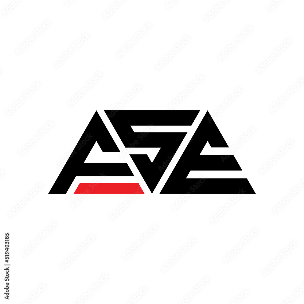 FSE triangle letter logo design with triangle shape. FSE triangle logo design monogram. FSE triangle vector logo template with red color. FSE triangular logo Simple, Elegant, and Luxurious Logo...