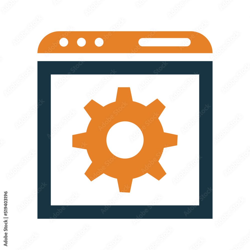 Web setting webpage icon. Editable vector logo. Web setting webpage icon. Editable vector logo.