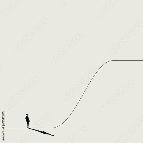 Business career ambition and motivation, vector concept. Symbol of challenge, success, promotion. Minimal illustration