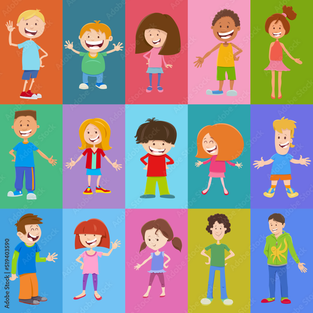 pattern or background design with cartoon children