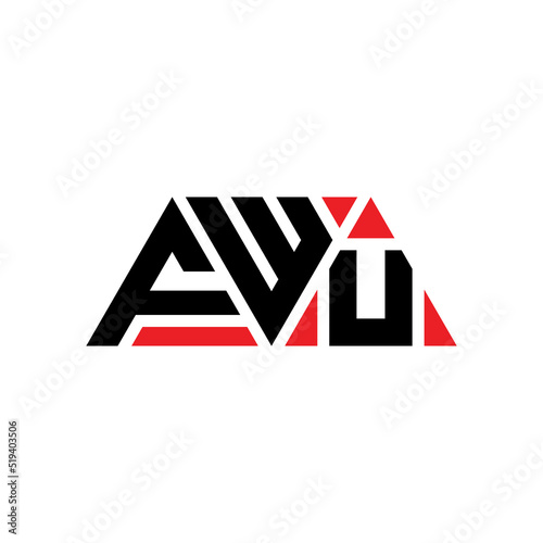 FWU triangle letter logo design with triangle shape. FWU triangle logo design monogram. FWU triangle vector logo template with red color. FWU triangular logo Simple, Elegant, and Luxurious Logo...