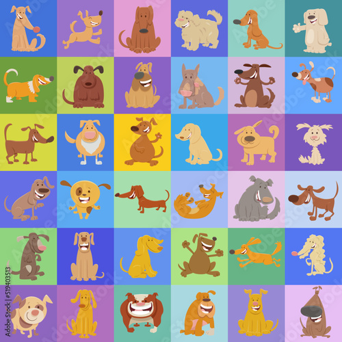 Fototapeta Naklejka Na Ścianę i Meble -  background or pattern design with comic dog characters