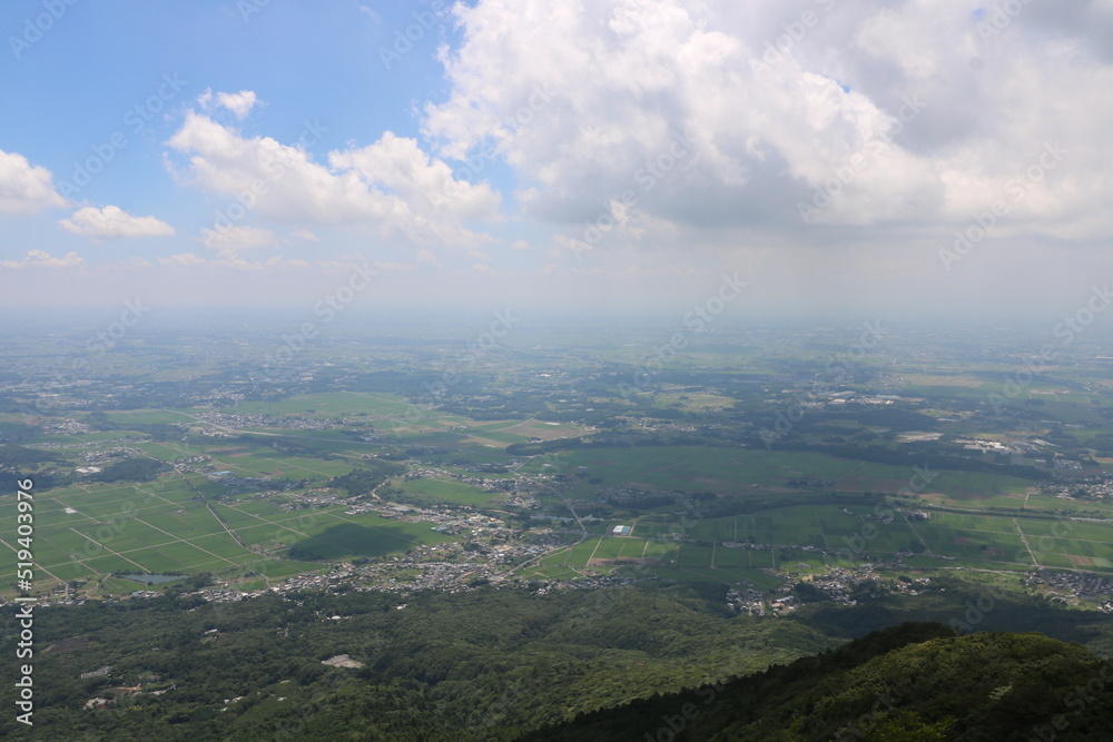 夏の茨城県の筑波山の登山
