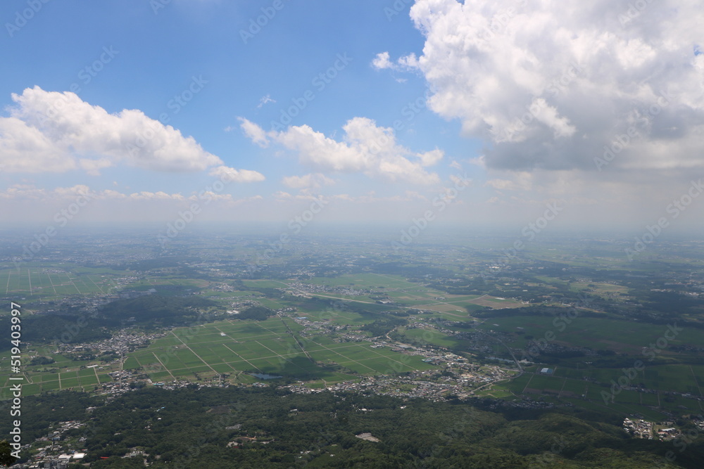 夏の茨城県の筑波山の登山