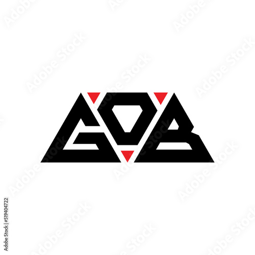 GOB triangle letter logo design with triangle shape. GOB triangle logo design monogram. GOB triangle vector logo template with red color. GOB triangular logo Simple, Elegant, and Luxurious Logo...