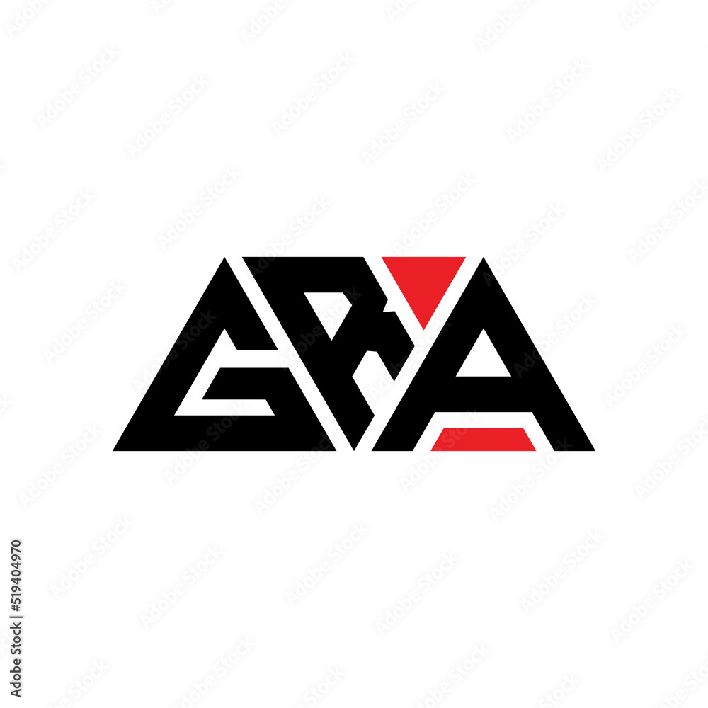 GRA triangle letter logo design with triangle shape. GRA triangle logo design monogram. GRA triangle vector logo template with red color. GRA triangular logo Simple, Elegant, and Luxurious Logo...