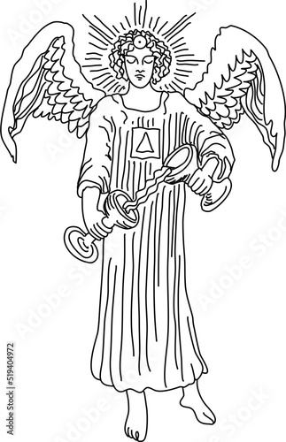 tarot major arcana temperance vector lineart