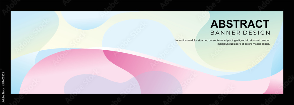 Abstract pastel color wavy banner background design vector 