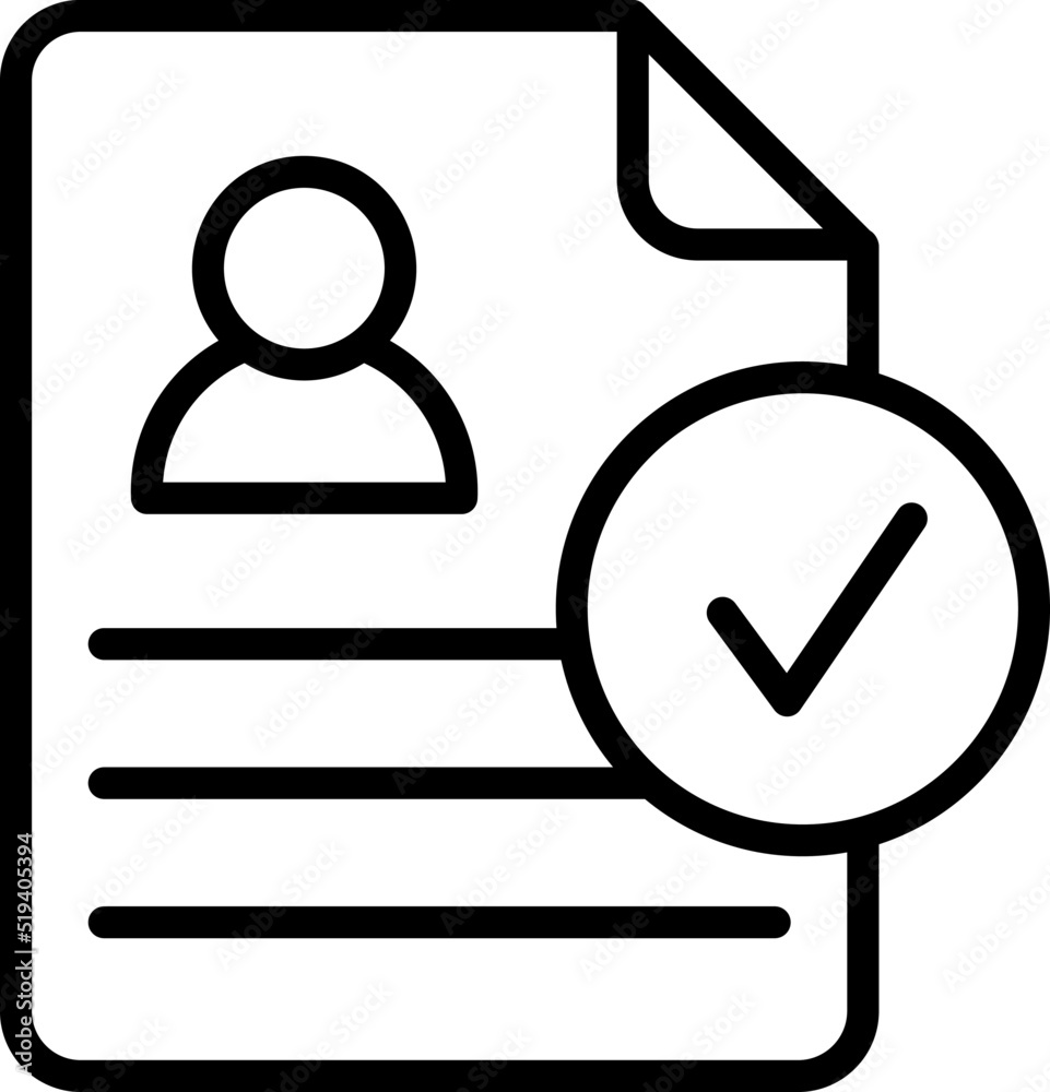 Approved Resume vector linear cv icon. Modern outline logo concept on white background from Human Resources collection. Suitable for use on web apps, mobile apps and print media Approved Resume vector linear cv icon. Modern outline logo concept on white background from Human Resources collection. Suitable for use on web apps, mobile apps and print media