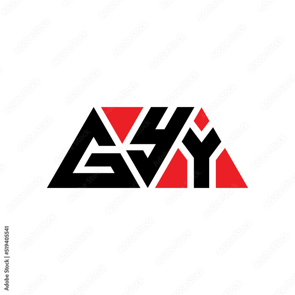 GYY triangle letter logo design with triangle shape. GYY triangle logo design monogram. GYY triangle vector logo template with red color. GYY triangular logo Simple, Elegant, and Luxurious Logo...