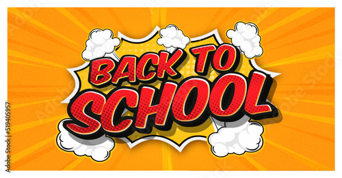 Back to school editable text style effect comic background