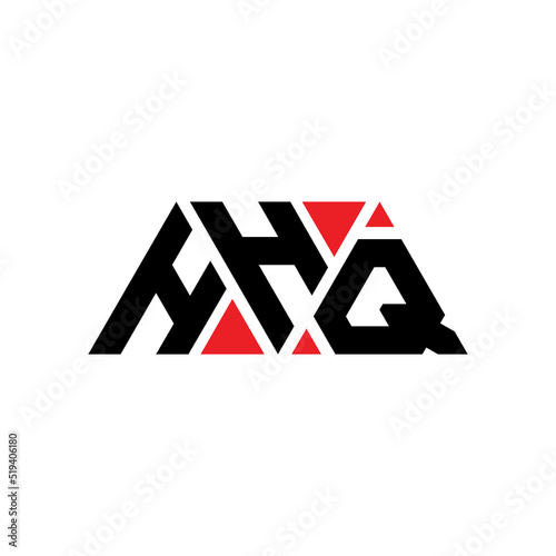 HHQ triangle letter logo design with triangle shape. HHQ triangle logo design monogram. HHQ triangle vector logo template with red color. HHQ triangular logo Simple, Elegant, and Luxurious Logo... photo