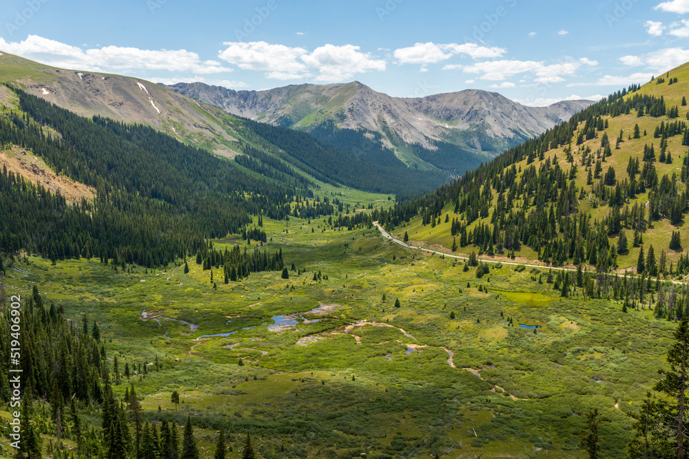 Scenic aerial view near Independence Pass in Rocky Mountains, Colorado