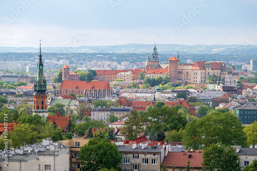 Aerial cityscape, Krakow, Poland photo