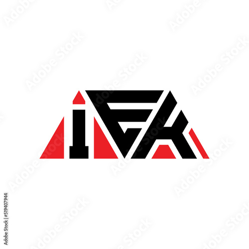 IEK triangle letter logo design with triangle shape. IEK triangle logo design monogram. IEK triangle vector logo template with IEd color. IEK triangular logo Simple, Elegant, and Luxurious Logo... photo