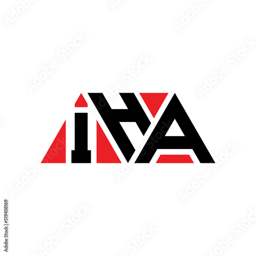 IHA triangle letter logo design with triangle shape. IHA triangle logo design monogram. IHA triangle vector logo template with red color. IHA triangular logo Simple  Elegant  and Luxurious Logo...