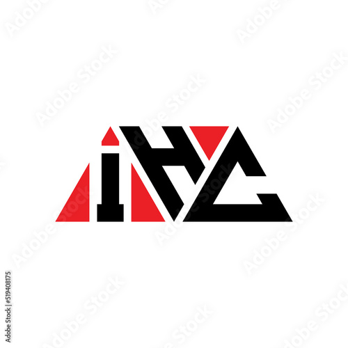 IHC triangle letter logo design with triangle shape. IHC triangle logo design monogram. IHC triangle vector logo template with red color. IHC triangular logo Simple, Elegant, and Luxurious Logo...