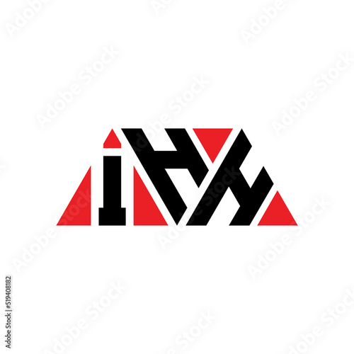 IHH triangle letter logo design with triangle shape. IHH triangle logo design monogram. IHH triangle vector logo template with red color. IHH triangular logo Simple  Elegant  and Luxurious Logo...