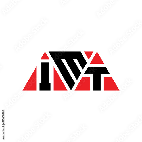 IMT triangle letter logo design with triangle shape. IMT triangle logo design monogram. IMT triangle vector logo template with red color. IMT triangular logo Simple, Elegant, and Luxurious Logo... photo