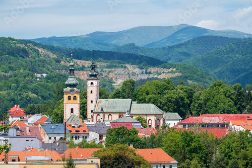 Old town and mountain backdrop, Banska Bystrica, Slovakia photo
