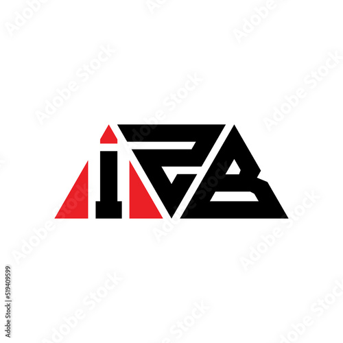 IZB triangle letter logo design with triangle shape. IZB triangle logo design monogram. IZB triangle vector logo template with red color. IZB triangular logo Simple, Elegant, and Luxurious Logo... photo