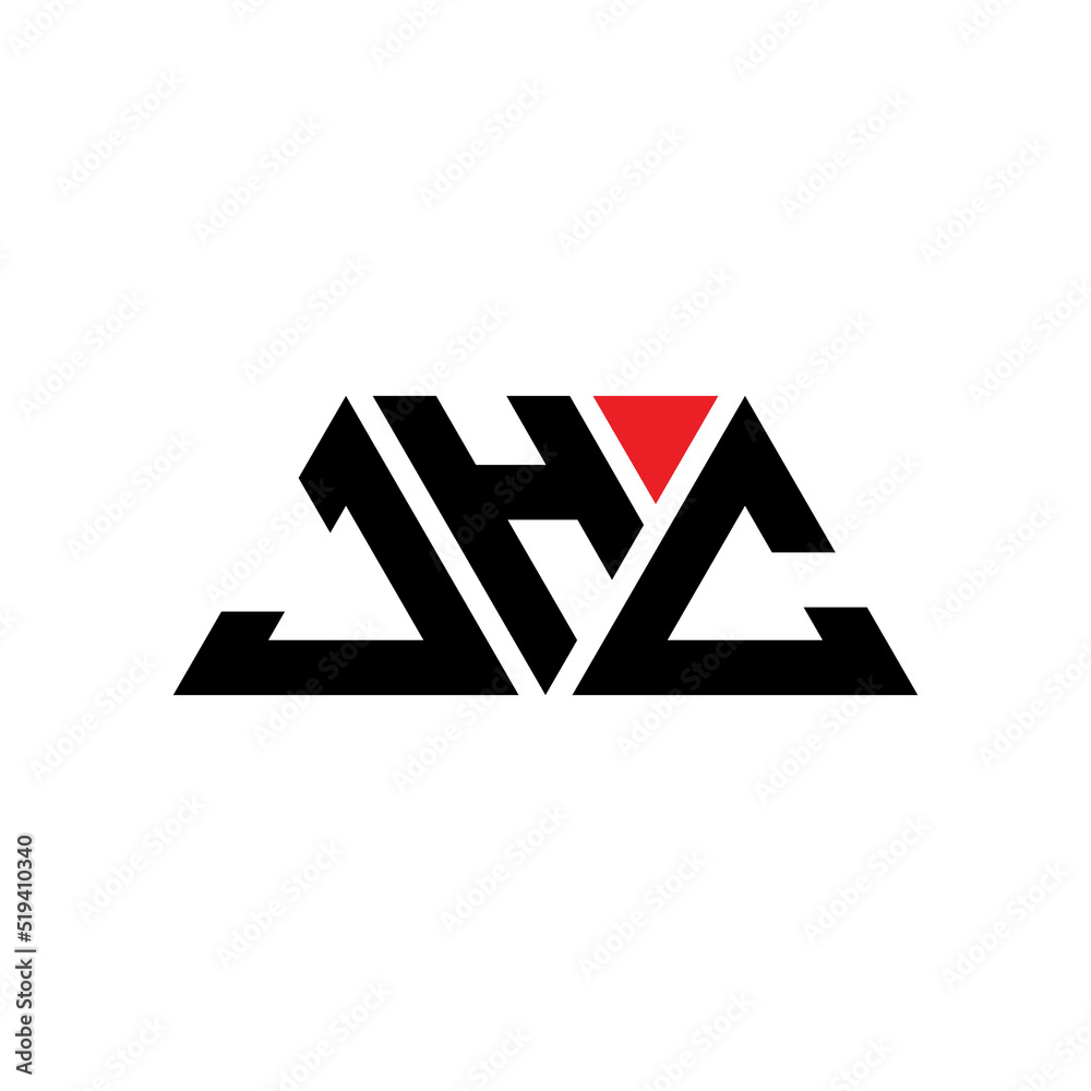 JHC triangle letter logo design with triangle shape. JHC triangle logo design monogram. JHC triangle vector logo template with red color. JHC triangular logo Simple, Elegant, and Luxurious Logo...