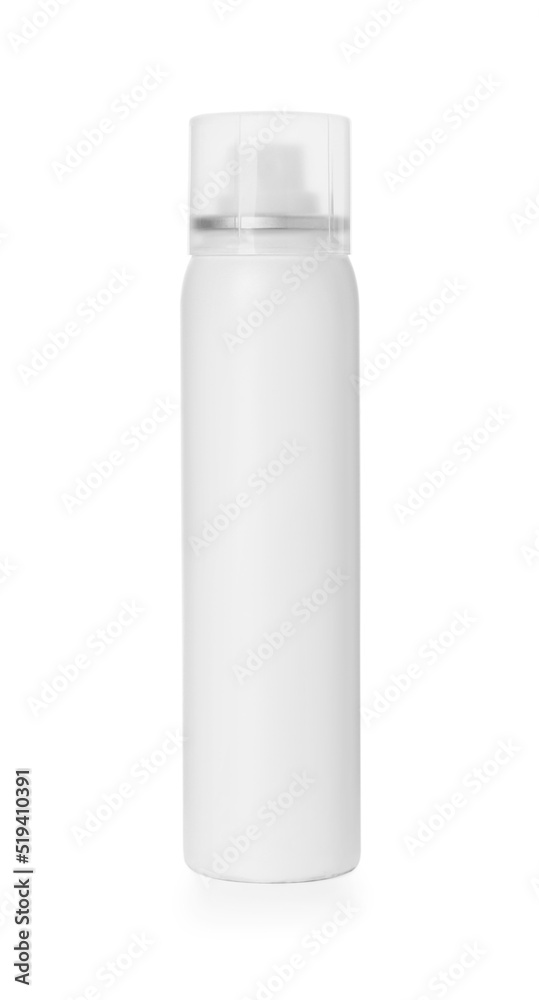 Bottle of dry shampoo isolated on white Bottle of dry shampoo isolated on white
