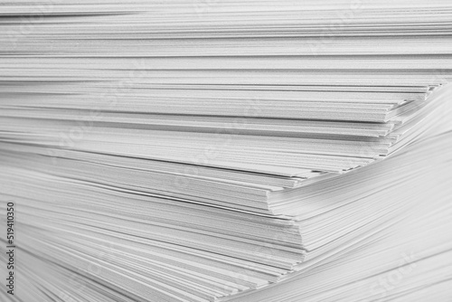 Stack of white paper sheets, closeup view © New Africa