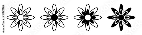 Billede på lærred Flowers icon vector set